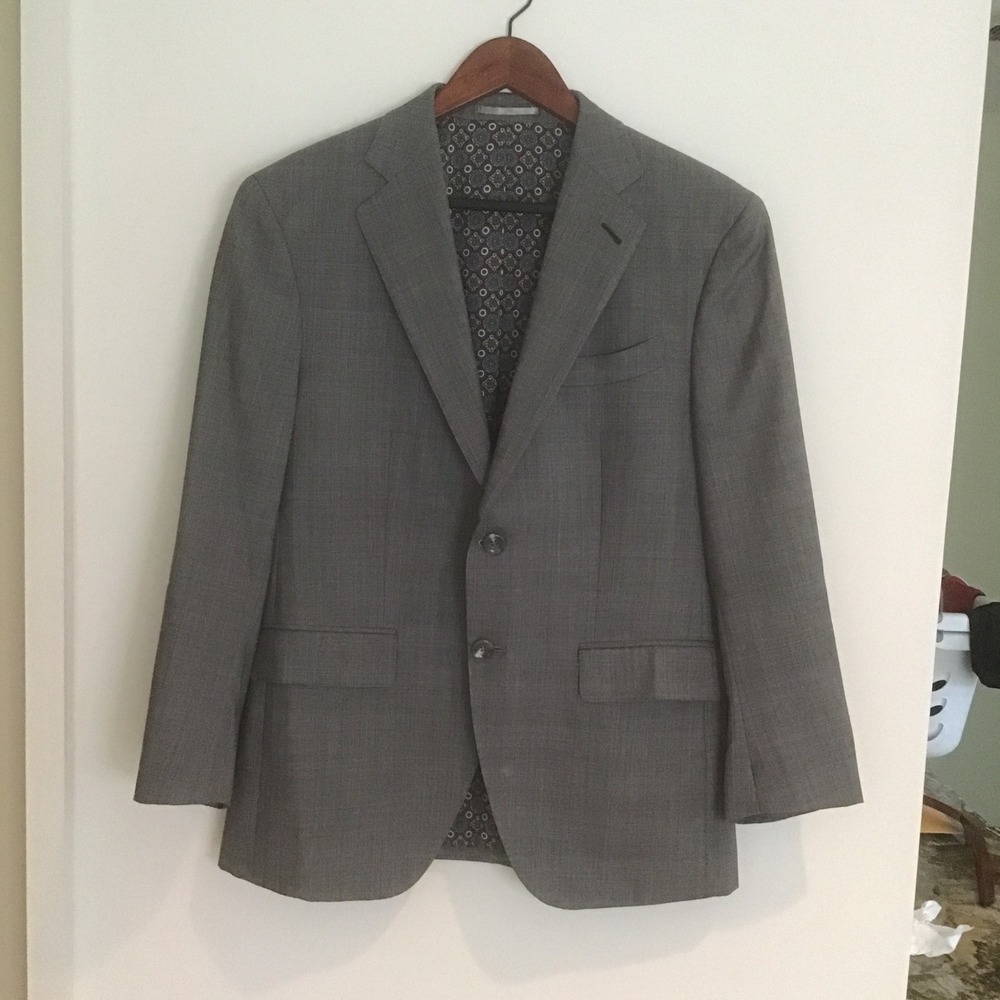 Knot Standard x Reda Super 130s Wool Blazer Grey Glen Plaid Sport Coat Italy 38s